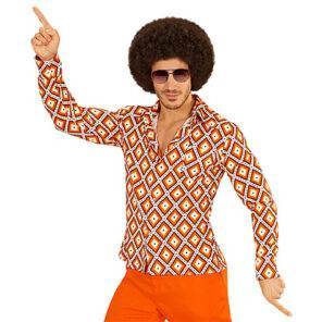 Lier - jaren 70 - 70's - flower power - gekleurd hemd - disco - groovy - Fun-Shop - puntkragen - retro - studio 54