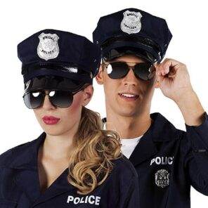 Lier - Carnaval - beroep - thema politie - kapitein - spiegelbril - spiegelglas - zonnebril - captain - police - i love the 90's