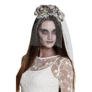 Halloween accessoires - Lier - haaraccessoire - rozen - bloem - sluier - bruid - married - huwelijk - horror - schedels