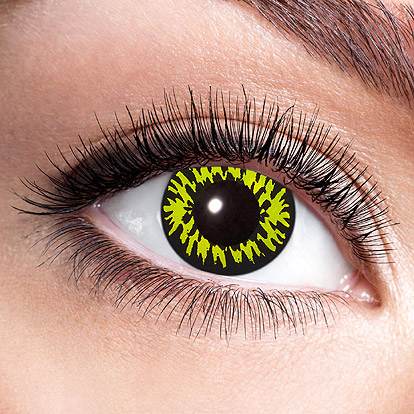 Lier - Carnaval - Halloween - contactlenzen - kleurlens - party lens - gekleurde lenzen - weerwolf - gele ogen - zwarte ogen