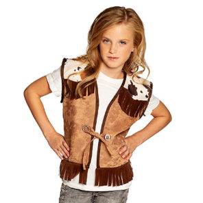 Lier - Verkleedkledij kinderen - verkleedkostuum - western - cowboy vest - koeprint - cowgirl - chaps - cowboyhoed - saloon