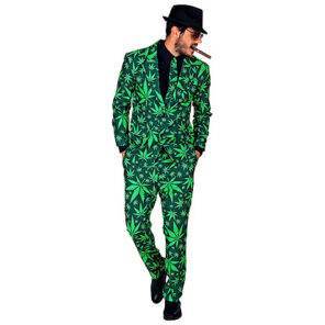 Fun - Shop - Lier - verkleedkostuum - verkleedpak - jaren 60 - sixties - hippie - flower power - joint - wiet - smoke - groen pak