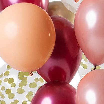Ballonnen - Lier - feestversiering - latex ballon - Fun-Shop - helium - verjaardag - roségoud - oud roze - transparante ballon