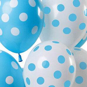 Ballonnen - Lier - feestversiering - latex ballon - Fun-Shop - helium - verjaardag - geboorte - dots - jongen - boy - babyborrel