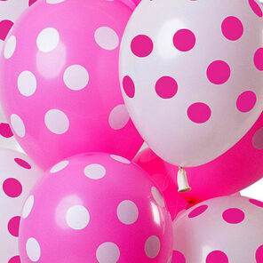 Ballonnen - Lier - feestversiering - latex ballon - Fun-Shop - helium - verjaardag - geboorte - dots - meisje - girl - babyborrel