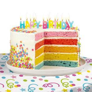 Verjaardagskaars - Jarig - feest - kleurrijk - taarttopper - caketopper - feestversiering - decoratie - Lier - verjaardag
