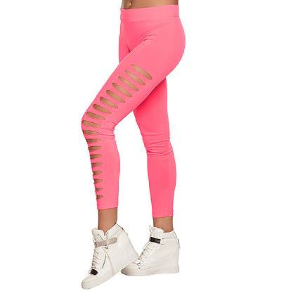 Lier - Fun-Shop - Carnaval - Verkleedkleren - broek met gaten - legging - fluo - kamping kitsch - pink - jaren 90 - nineties