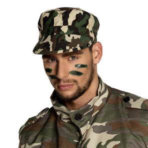 Carnaval - Lier - beroep - verkleedkledij - army - camouflage - soldaat - leger - pet - klak - cap - Fun - Shop - safari