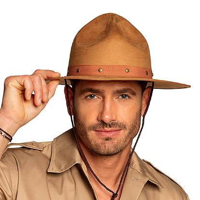 Carnaval - Lier - beroep - verkleedkledij - Fun - Shop - safari - jungle - prehistorie - bruine hoed - ranger - cowboyhoed