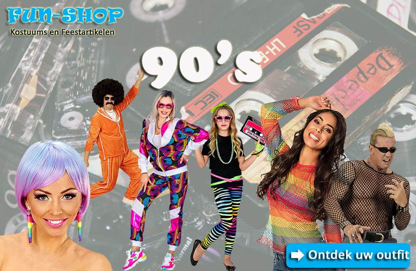 Lier - Fun - Shop - I love the 90's - trainingspak - fluo - trixxo - q-music - the party - retro kleding - jogging - johnny