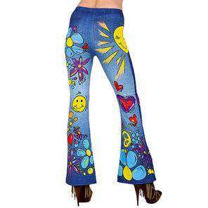 Lier - Fun - Shop - Carnaval - hippie - flower power - legging - panty - jeans broek - jaren 60 - retro - kamping kitsch - foute party