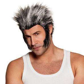 Lier - Fun - Shop - Carnaval - Halloween - nep haren - pruik - punk - grijze haren - wolf - weerwolf - werewolf - bakkebaarden