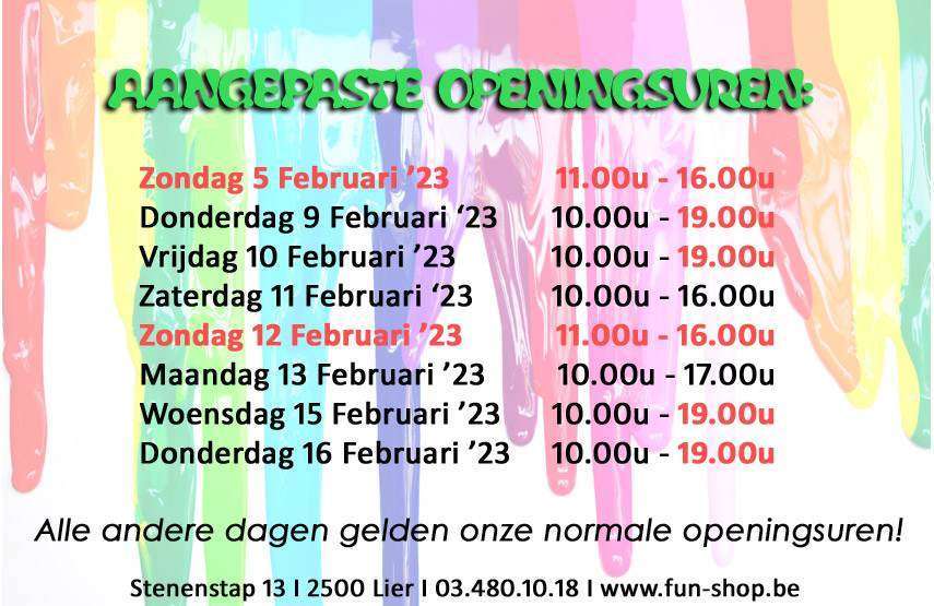 Lier - Fun - Shop - Huis Baeyens - Jokershop - Festivalshop - Feestwinkel - Carnaval - kostuum - kind - volwassenen - Zondag open