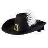 Lier - Fun-Shop - Carnaval - feestartikelen - gekke hoeden - musketier - zwarte hoed - pluim - historisch figuur - gesp
