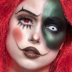 Lier - Fun - Shop - Feestwinkel - Carnaval - Halloween - horror clown - kleurlenzen - gekleurde ogen - contactlenzen - wednesday
