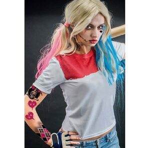 Lier - Fun - Shop - Carnaval - Feestwinkel - Halloween - Harley Quinn - dc comics - baseball bat - blauwe haren - tattoo - afwasbaar